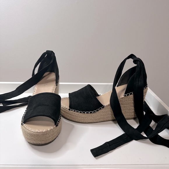 JustFab Isla Tie Up Espadrille Wedge Heels Sandal Size US 8 / EU 38.5 - Picture 5 of 5